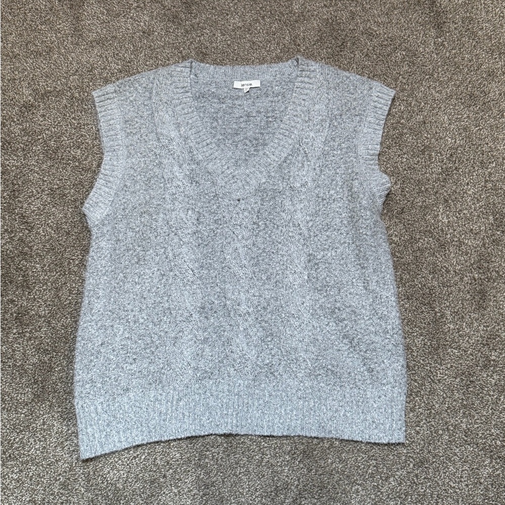 Kensie Light Gray Cable Knit Sweater Vest
